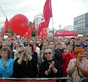 Wahlkampfstimmung auf dem Alex; Foto: Axel Hildebrandt