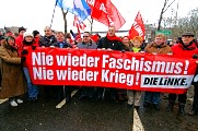 DIE LINKE mit dabei bei der Verhinderung des Nazi-Aufmarsches in Dresden; Foto: Elke Brosow