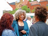 Angela Davis und Luc Jochimsen; Foto: Elke Brosow